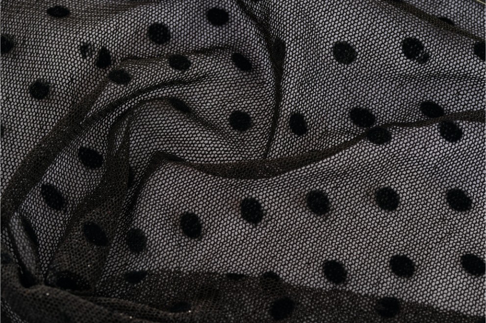 Polka Dot Flock on Tulle